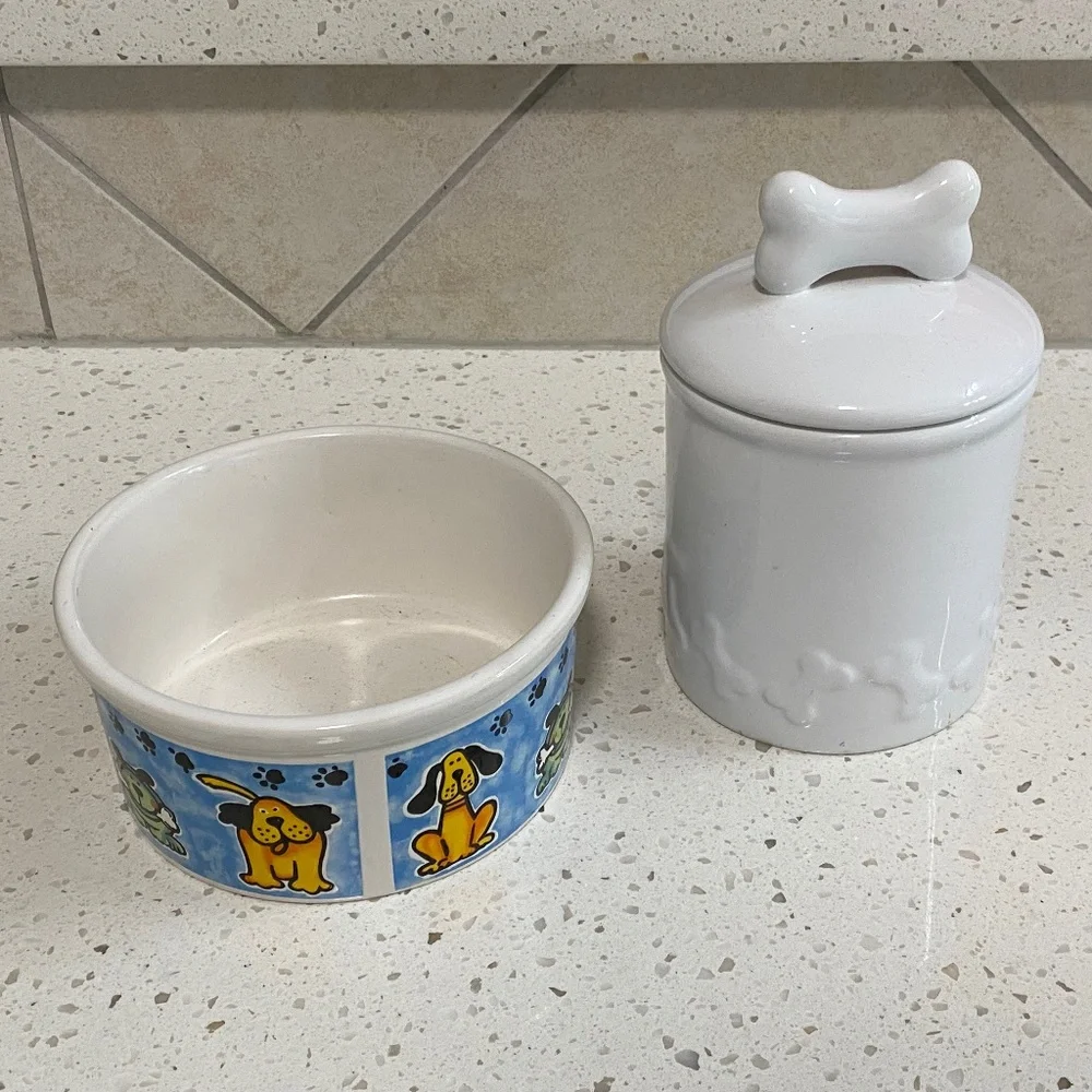 💋Dog Bowl and Treat Jar